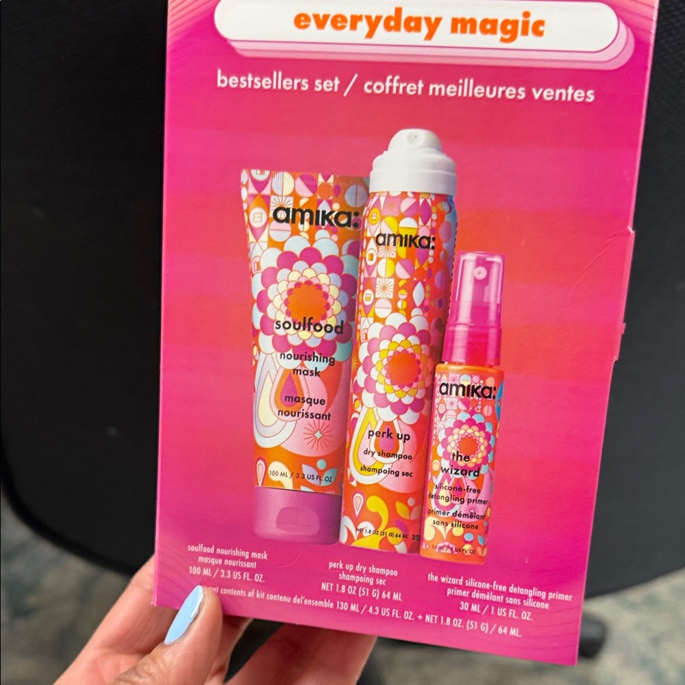 amika Kit Hair Care Set — Pink & Orange Packaging